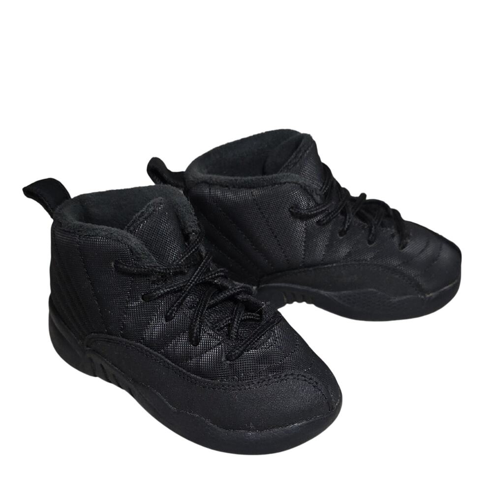 Nike Air Jordan 12 Retro Winterized Black Sneakers Kids Toddler Size 8C